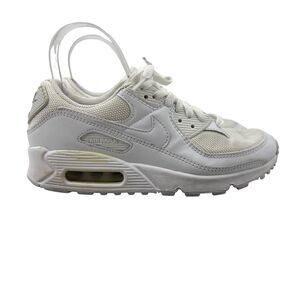 Nike Womens 7.5 Air Max 90 Trainers Gym Fitness Shoes Triple White CQ2560-100